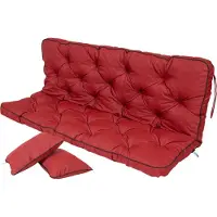 TexDeko Bankauflage mit Rückenlehne für Hollywoodschaukel wasserabweisend UV-beständig, 100x50x56cm, Bordeaux