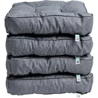 TexDeko 4er Pack Loungekissen Gartenpolster für Rattanmöbel UV-Schutz & Wasserabweisend 50x50x12 cm (Grau)