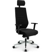 Versee V1301 Chefsessel Schwarz aus Stoff – ergonomischer Schreibtischstuhl, hochwertiger Bürostuhl, bequemer Drehstuhl, bis 150 kg belastbar
