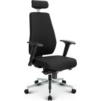 Versee V1404 Chefsessel Schwarz aus Stoff – ergonomischer Schreibtischstuhl, hochwertiger Bürostuhl, bequemer Drehstuhl, bis 150 kg belastbar
