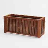 Bambusbasis Hochbeet - H: 35cm x B: 120cm x T: 44cm, Corten, Bambus dunkel
