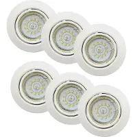 Dapo Leuchten 6 x LED Einbauleuchte weiß rund schwenkbar GU10 3Watt Deckenlampe