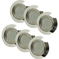 Dapo Leuchten 6 x LED Einbauleuchte Chrom rund Decken-Büro-Lampen