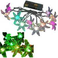 Dapo Leuchten LED Lichterkette BLUME 10 flammig Dekoleuchte batteriebetrieben : Farbwechselnd