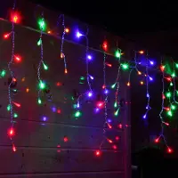 Lapalife 3m LED Eiszapfen Lichtervorhang USB Lichterkette Wasserdicht Innen Weihnachten Party Fenster Deko, Bunt