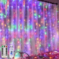 Lapalife 3x2M LED Lichterkette Innen 8 Lichtmodi Lichtervorhang USB mit Fernbedienung für Wand Hochzeit Geburtstag Party Weihnachten Deco, Bunt