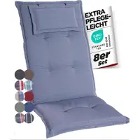 GARDISUN Hochlehner Auflagenkissen Polyester 6,5cm mit Kopfteil - Gartenstuhlauflage - Polsterkissen - EU