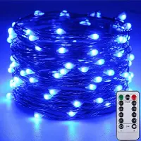 Lapalife 20m Mikro LED Lichterkette Kupferdraht Wasserdicht 8 Lichtmodi mit Fernbedienung für Weihnachten Hochzeit Party, Blau