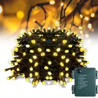 Lapalife 10m 100 LED Lichterkette Warmweiß 8 Beleuchtungsmodi Batteriebetrieben Lichterketten mit Timer Weihnachten Hochzeit Halloween Party Garten Deko
