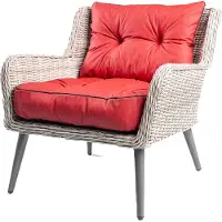 TexDeko Loungekissen Gartenpolster Set mit Rückenkissen für Rattanmöbel Wasserabweisend 70x70x12cm + 70x40x12cm (Bordeaux)