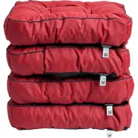TexDeko 4er Pack Loungekissen Gartenpolster für Rattanmöbel UV-Schutz & Wasserabweisend 50x50x12 cm (Bordeaux)