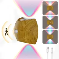 Lapalife Aufladbare LED Nachtlicht mit Bewegungssensor, Bunt 3 Lichtmodi Kabellose Magnetische Wandleuchte für Schlafzimmer, Flur, Treppe