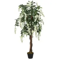 Furnicato Glyzinienbaum Künstlich 1470 Blätter 200 cm Grün und Weiß