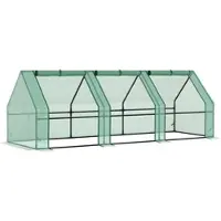 Furnicato Gewächshaus Mit 3 Rollfenstern Pe-gitterfolie 270x90x90cm