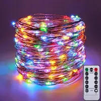 Lapalife 20m Mikro LED Lichterkette Kupferdraht Wasserdicht 8 Lichtmodi mit Fernbedienung für Weihnachten Hochzeit Party, Bunt