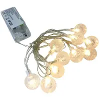 Dapo Leuchten LED Lichterkette BUBBLE BALL 10flammig batteroebetrieben Weihnachtsbeleuchtung : Warmweiß