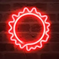 Lapalife Rot Sonne Flamme Leuchtreklame LED Neonlicht USB Nachtlicht Batteriebetrieben für Wand Zimmer Spielzimmer Bar Party Dekoration