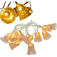 Dapo Leuchten LED Lichterkette GLOCKE 10 flammig batteriebetrieben Weihnachtsbeleuchtung