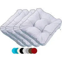 TexDeko 4er Pack Loungekissen Gartenpolster für Rattanmöbel UV-Schutz & Wasserabweisend 45x45x12 cm (Hell-Grau)