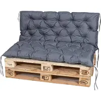 TexDeko Garden Palettenauflage 120x60cm mit Rückenlehne UV-beständig Grau