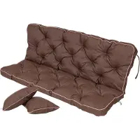 TexDeko Bankauflage mit Rückenlehne für Hollywoodschaukel wasserabweisend UV-beständig, 170x50x56cm, Braun