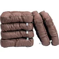 TexDeko 6er Pack Loungekissen Gartenpolster für Rattanmöbel UV-Schutz & Wasserabweisend 80x80x12 cm (Braun)