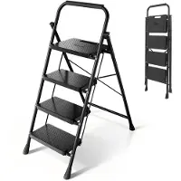 Sekey Trittleiter 2 Stufen Klappbar – Rutschsichere 36 cm XXL Trittstufen, bis 150 kg