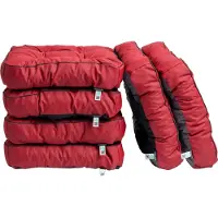 TexDeko 6er Pack Loungekissen Gartenpolster für Rattanmöbel UV-Schutz & Wasserabweisend 60x60x12 cm (Bordeauxx)