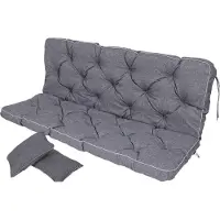 TexDeko Bankauflage mit Rückenlehne für Hollywoodschaukel wasserabweisend UV-beständig, 170x50x56cm, Grau
