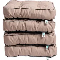 TexDeko 4er Pack Loungekissen Gartenpolster für Rattanmöbel UV-Schutz & Wasserabweisend 80x80x12 cm (Beige)