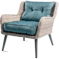 TexDeko Loungekissen Gartenpolster Set mit Rückenkissen für Rattanmöbel Wasserabweisend 70x70x12cm + 70x40x12cm (Türkis)