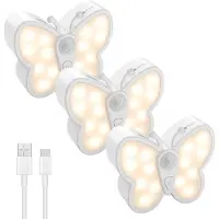 Lapalife 3 Stück LED Aufladbar Nachtlicht Dimmbar Warmweiß und Kaltweiß mit Bewegungsmelder und Dämmerungssensor für Treppe, Schlafzimmer, Flur