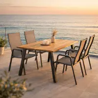 CLEMENTO Kettler Cirrus Gartenmöbel-Set 5tlg. mit 180x100cm Tisch