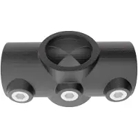 GeZu Impex Rohrverbinder Kreuszstück Ø 42 mm Schwarz Pulverbeschichtet Kreuzklemme lang