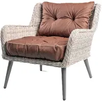 TexDeko Loungekissen Gartenpolster Set mit Rückenkissen für Rattanmöbel Wasserabweisend 50x50x12cm + 50x40x12cm (Braun)