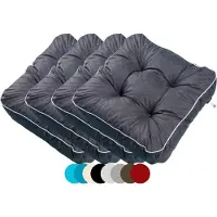 TexDeko 4er Pack Loungekissen Gartenpolster für Rattanmöbel UV-Schutz & Wasserabweisend 70x70x12 cm (Schwarz)