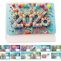 Snq Diamond Painting Kalender 2026, Diamond Painting Weihnachten Tischdeko Weihnachtsmann Diamont Painting Tischkalen für Geschenk 2026 Weihnachtsgeschenk