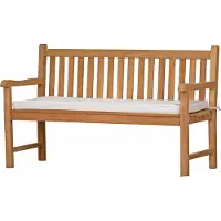 Kai Wiechmann Kanaria Bankauflage 120 x 47 cm weiß als pflegeleichtes Polster für Holzbank Bankkissen aus 100% Polyester mit Reißverschluss