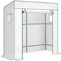 Furnicato Tomatengewächshaus Foliengewächshaus Mit Rolltor Mesh-fenster Schrägdach 196 X 77 X 197 Cm Weiß