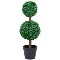 Furnicato Künstlicher Buchsbaum mit Topf Kugelform Grün 60 cm