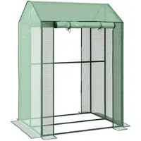 Furnicato Gewächshaus Treibhaus Frühbeet Wetterbeständig Aufrollbare Tür 100 Cm X 80 Cm X 150 Cm Grün