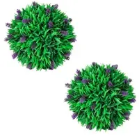 Furnicato Künstliche Buchsbaumkugel mit Lavendel 2 Stk. 30 cm