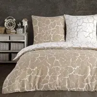 Buymax Bettwäsche Mercer, beige, weiß, Renforcé, 2 Kissenbezüge 80x80 cm und ein Bettbezug 200x200 cm
