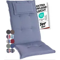 GARDISUN Hochlehner Auflagenkissen Polyester 6,5cm mit Kopfteil - Gartenstuhlauflage - Polsterkissen - EU