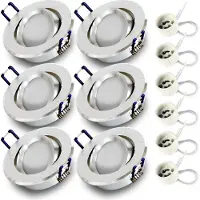 RADAM 6x Einbauspot SET RIK.12 schwenkbar aluminium rund GU10 7W neutralweiss