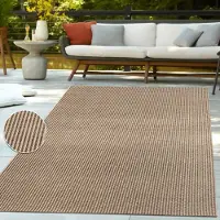 TT Home Outdoor Teppich Wetterfest Garten Schlafzimmer Flur Boho Motiv Unifarben Moderner Sisal Look Natur Optik Größe 200x290 cm
