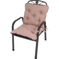 TexDeko Ecolen Niedriglehner Auflage für Gartenstuhl 80x40cm Leinenstruktur hochwertig gepolstert UV-beständig & wasserabweisend (Taupe)