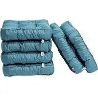 TexDeko 6er Pack Loungekissen Gartenpolster für Rattanmöbel UV-Schutz & Wasserabweisend 60x60x12 cm (Türkis)