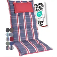 GARDISUN Hochlehner Auflagenkissen Polyester 6,5cm mit Kopfteil - Gartenstuhlauflage - Polsterkissen - EU