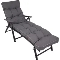 TexDeko Ecolen Liegenauflage Premium 190x60cm, Antirutsch-Boden, UV-Schutz, wasserabweisend, bequemes Polster für Gartenliege, Liegestuhl (Grau)
